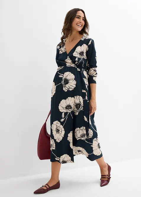 Legglang mammakjole i omslagsmodell, bonprix