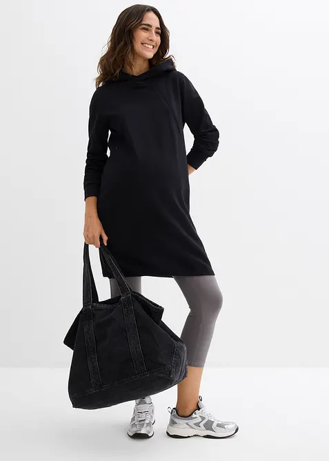 Mamma- og ammekjole i sweatmateriale av økologisk bomull, bonprix