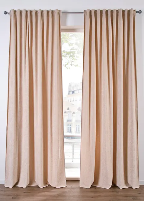 Gardin i mykt materiale med boucleaktig struktur (1-pack), bonprix