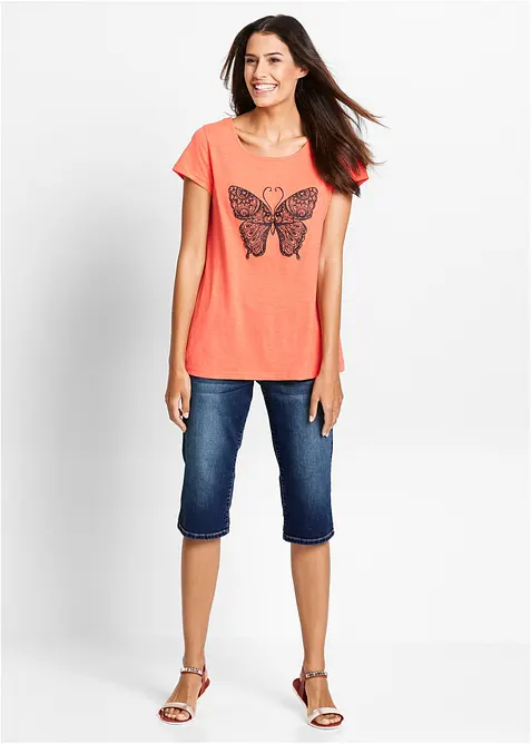 Bermudashorts i denim Mid Waist, komfortlinning, bonprix