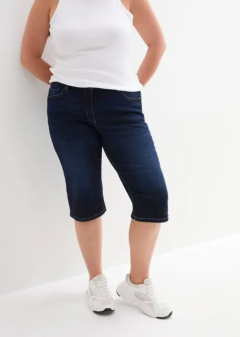 Bermudashorts i denim Mid Waist, komfortlinning, bonprix