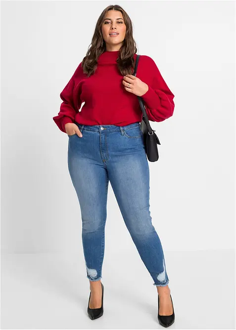 Strikket genser med ballongermer, bonprix