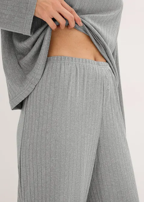 Pyjamas av myk pointelle-jersey, bonprix