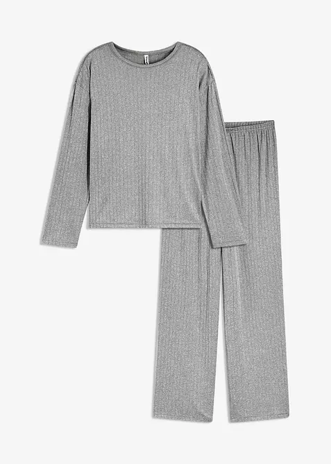 Pyjamas av myk pointelle-jersey, bonprix
