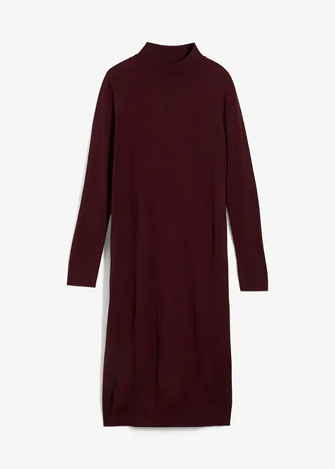 Finstrikket kjole med ståkrage, bonprix