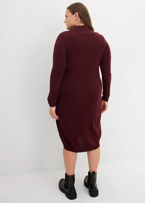 Finstrikket kjole med ståkrage, bonprix