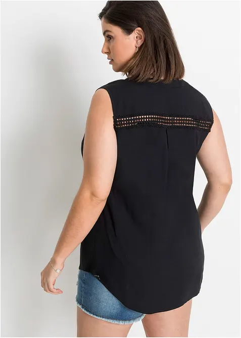 Bluse med heklede detaljer, bonprix