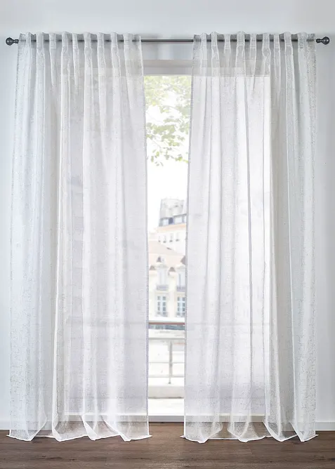 Gardin i materiale med glans (1-pack), bonprix