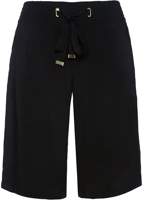 Bermudashorts i viskose med knytebelte, bonprix