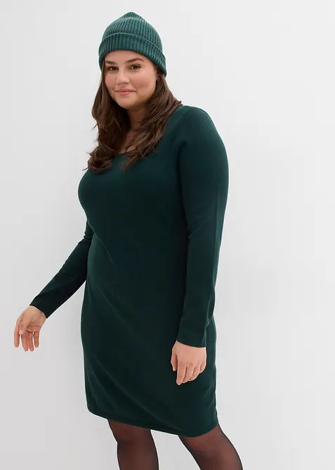 Strikkekjole i ledig snitt, bonprix