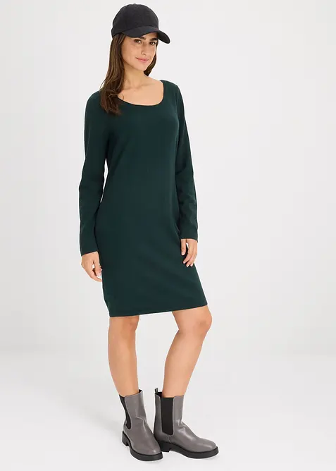 Strikkekjole i ledig snitt, bonprix