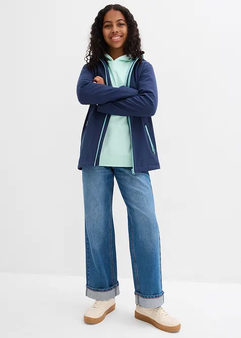 Softshelljakke med hette, vannavvisende, bonprix