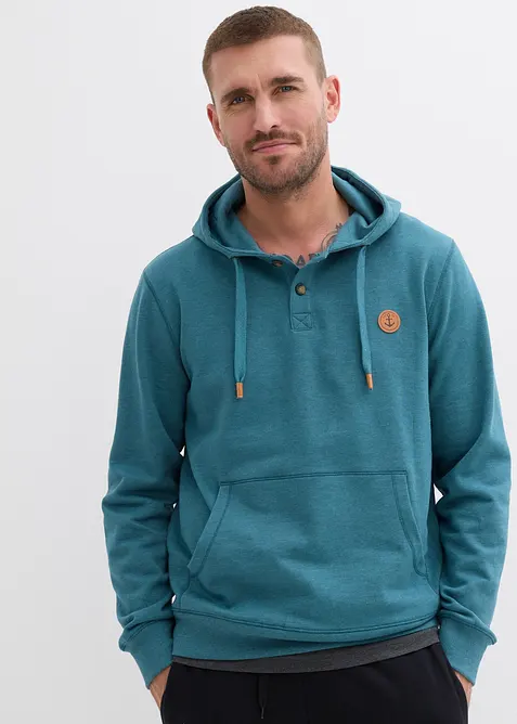 Hettegenser med detaljer i imitert skinn og mykt flosset innside, bonprix