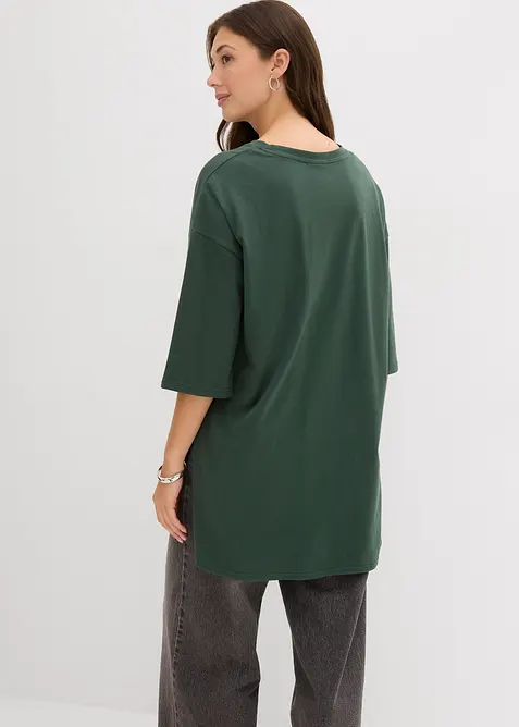 Oversized, lang topp i 100% &oslash;kologisk bomull, bonprix
