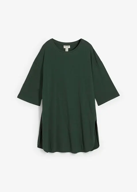Oversized, lang topp i 100% &oslash;kologisk bomull, bonprix