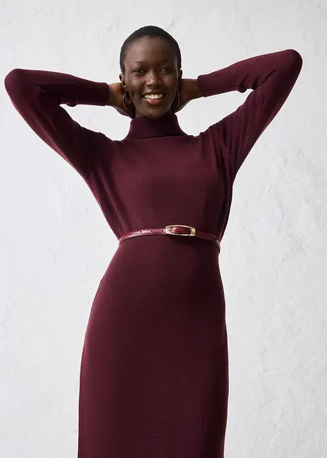 Strikket kjole i merinoull, bonprix