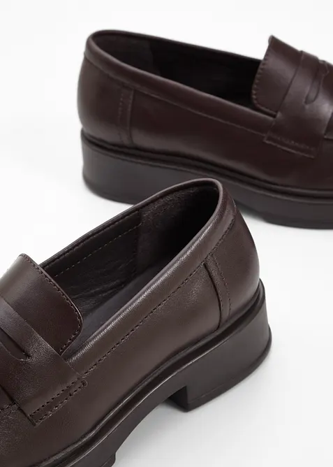 Loafers i skinn, bonprix