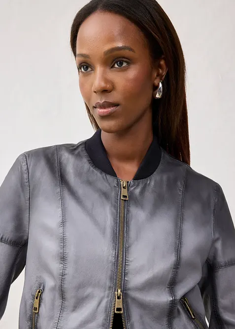 Skinnjakke i lammenappa, bonprix