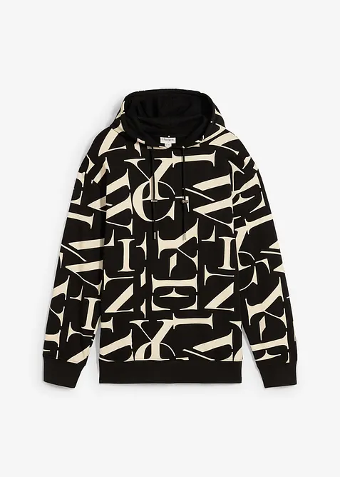 Sweatshirt med hette i økologisk bomull, Loose Fit, bonprix