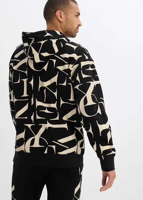 Sweatshirt med hette i økologisk bomull, Loose Fit, bonprix