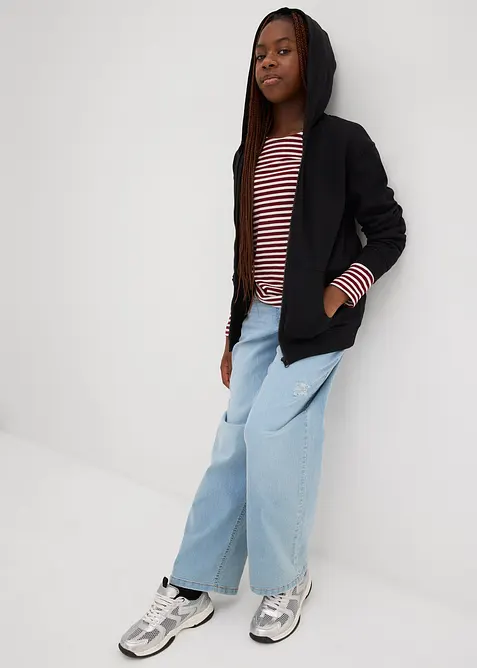 Sweat hettejakke i myk økologisk bomullsmiks, bonprix