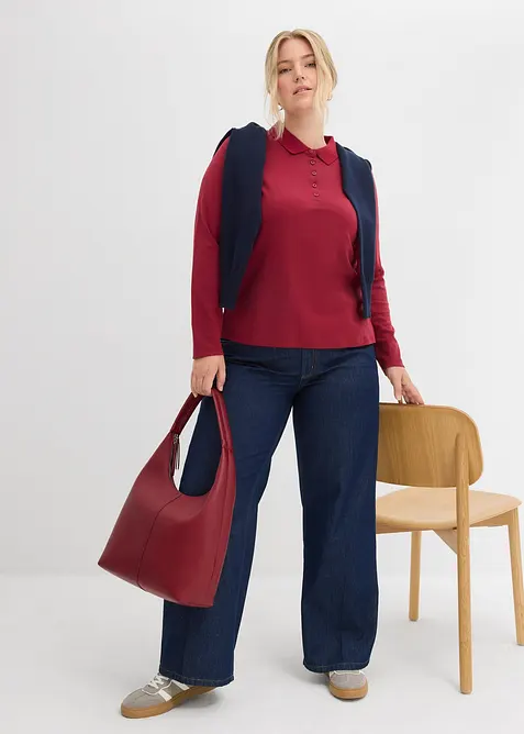 Poloskjorte i fast økologisk bomull, bonprix