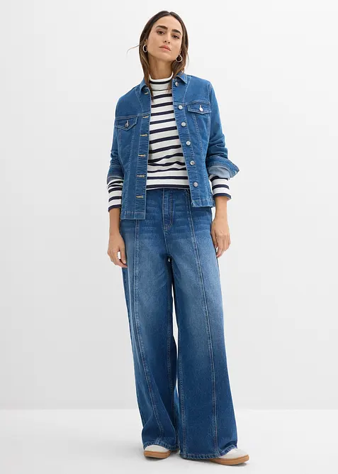 Topp med rullekrage av 100% bomull, bonprix