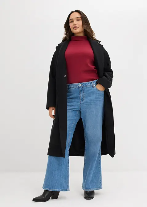 Topp med rullekrage av 100% bomull, bonprix