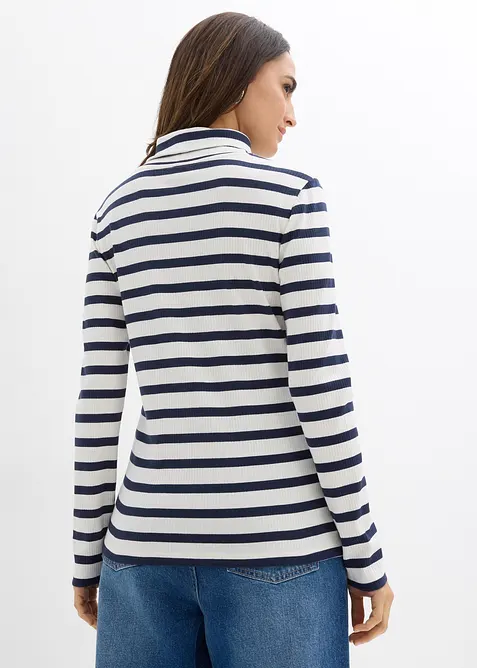 Topp med rullekrage av 100% bomull, bonprix