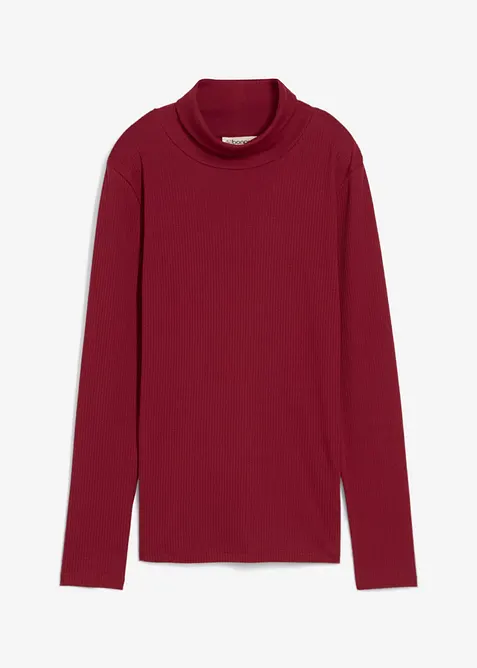 Topp med rullekrage av 100% bomull, bonprix