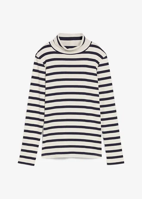 Topp med rullekrage av 100% bomull, bonprix