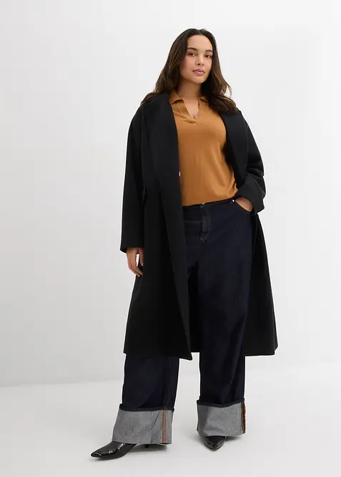 Poloskjorte i lett viskose, bonprix