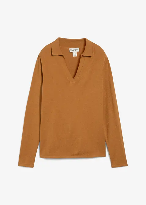 Poloskjorte i lett viskose, bonprix