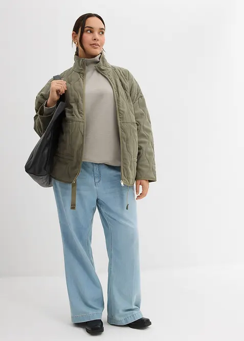 Topp i scuba-materiale med ståkrage, bonprix