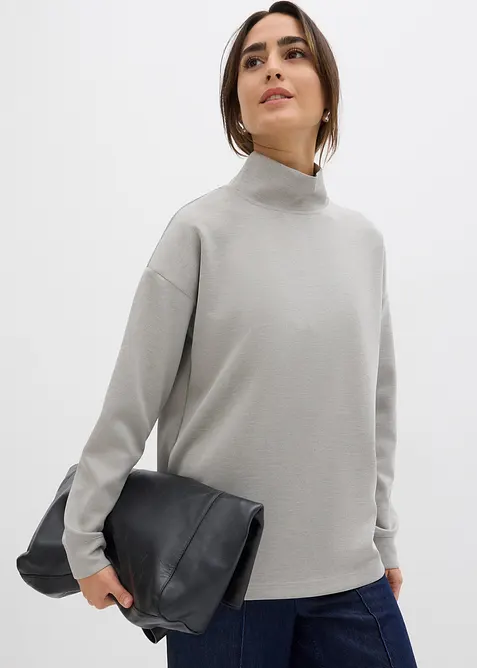 Topp i scuba-materiale med ståkrage, bonprix