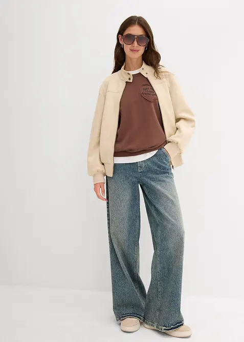 Jakke i imitert semsket skinn, bonprix