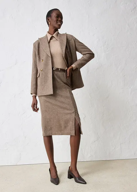 Blyantskjørt med ull, bonprix