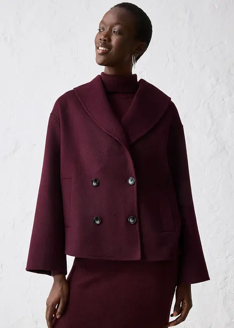 Oversized jakke i myk ullmiks, bonprix