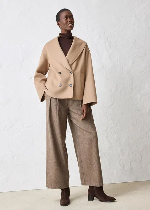 Oversized jakke i myk ullmiks, bonprix