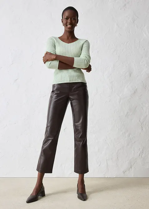 Finstrikket genser i merinoull, bonprix