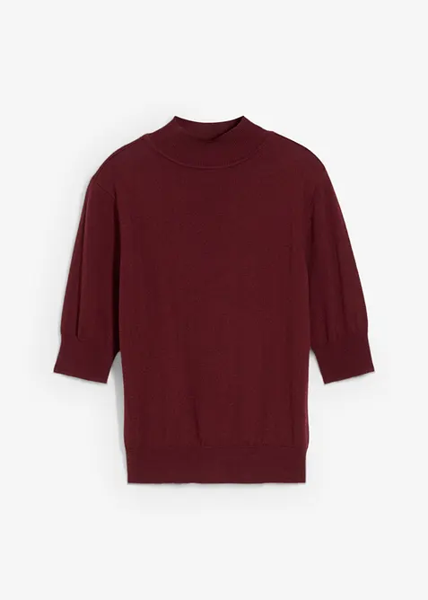 Halvpolo i myk ullmiks, bonprix