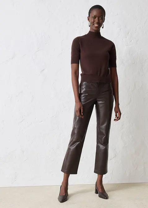 Halvpolo i myk ullmiks, bonprix