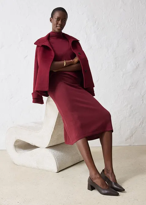 Strikkeskjørt i myk ullmiks, bonprix