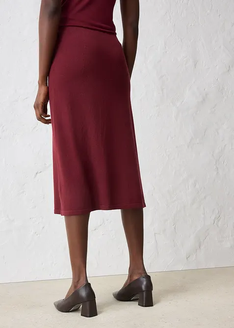 Strikkeskjørt i myk ullmiks, bonprix