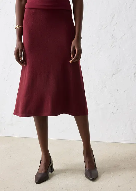 Strikkeskjørt i myk ullmiks, bonprix