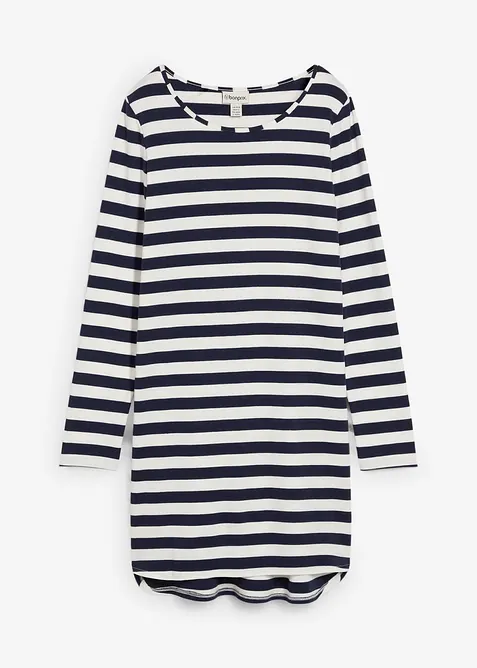 Kjole med forlenget bakstykke, av 100% fast bomull, bonprix