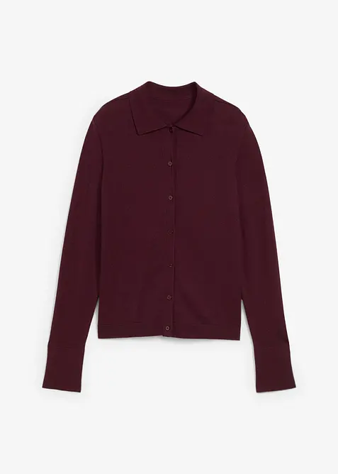 Finstrikket cardigan i myk ullmiks, bonprix