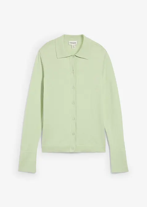 Finstrikket cardigan i myk ullmiks, bonprix