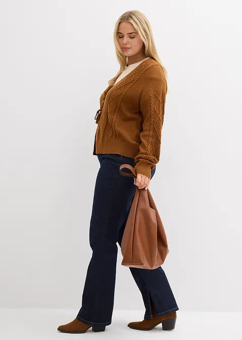 Cardigan med knyting, bonprix