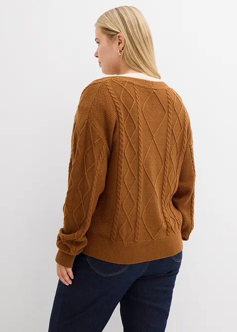 Cardigan med knyting, bonprix